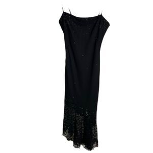 #308 CACHET Black Beaded Cocktail Dress